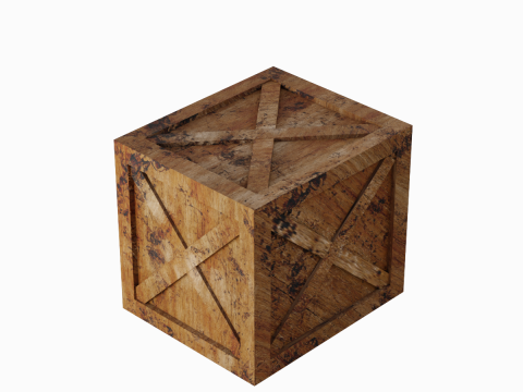 Wooden Box Crate 02 3D 모델