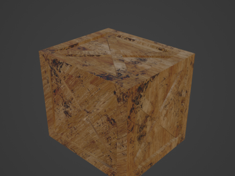 Wooden Box Crate 02 3D 모델