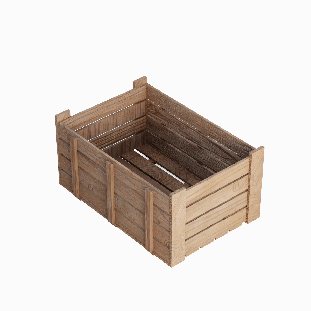 Wooden Crate 01 3D Model .c4d .max .obj .3ds .fbx .stl .blend 