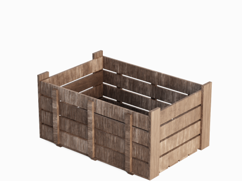 Wooden Crate 02 3Dモデル