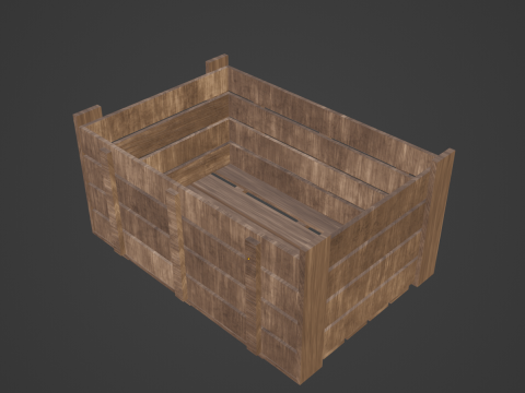 Wooden Crate 02 3Dモデル