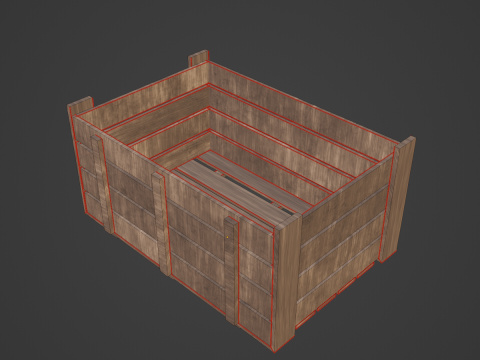 Wooden Crate 02 3Dモデル