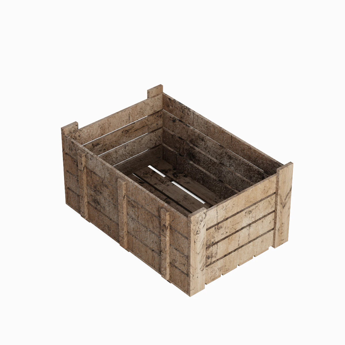 Wooden Crate 04 3D Model .c4d .max .obj .3ds .fbx .stl .blend 