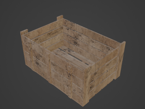 Wooden Crate 04 3Dモデル