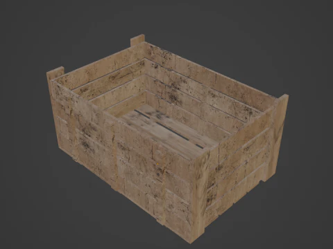Wooden Crate 04 3D Model