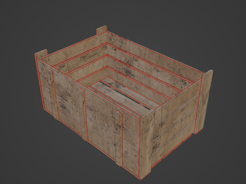 Wooden Crate 04 3Dモデル