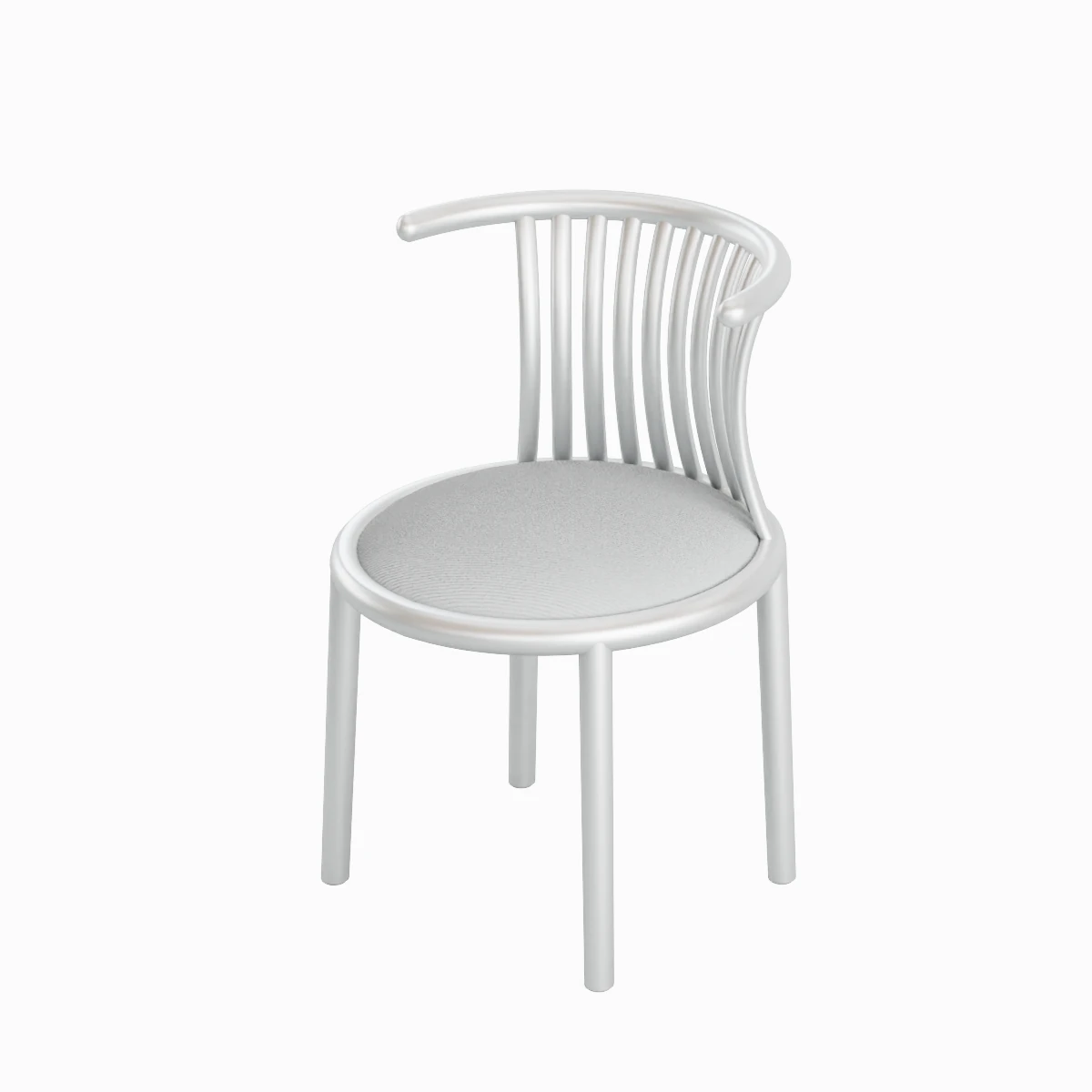 Curved Iron Chair 04 3D Model .c4d .max .obj .3ds .fbx .stl .blend 