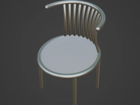 Curved Iron Chair 04 3D Model