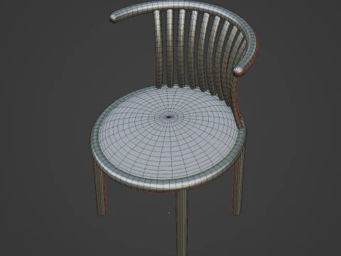 Curved Iron Chair 04 3D Model