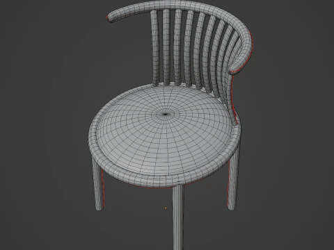Curved Iron Chair 04 3D Model