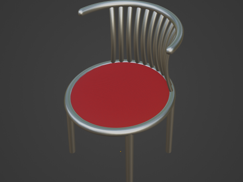 Curved Iron Chair 05 Modèle 3D