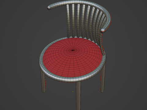 Curved Iron Chair 05 Modèle 3D