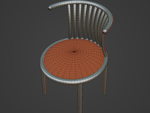 Curved Iron Chair 06 Modelo 3D