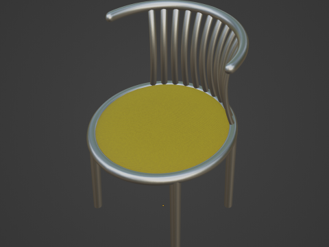 Curved Iron Chair 07 Modèle 3D