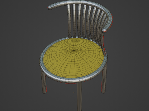 Curved Iron Chair 07 Modèle 3D