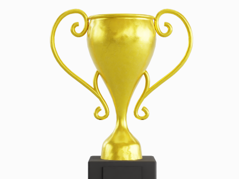 Gold Trophy Cup 03 3D Model