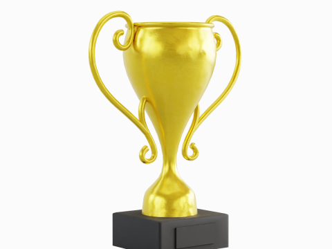 Gold Trophy Cup 03 3D Model