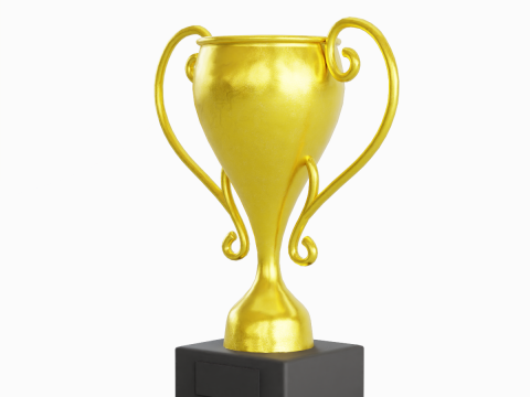 Gold Trophy Cup 03 3D Model