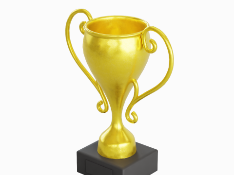 Gold Trophy Cup 03 3D Model