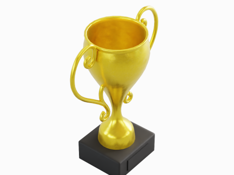 Gold Trophy Cup 03 3D Model