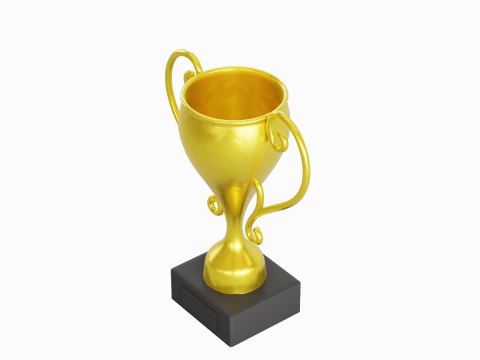 Gold Trophy Cup 03 3D Model