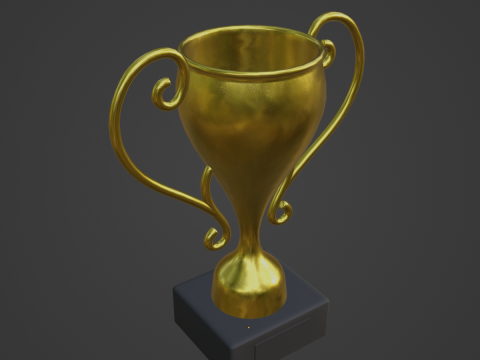 Gold Trophy Cup 03 3D Model