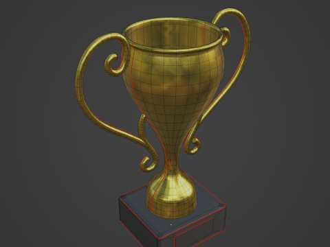 Gold Trophy Cup 03 3D Model