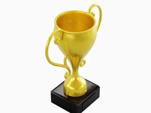 Gold Trophy Cup 04 3D Model
