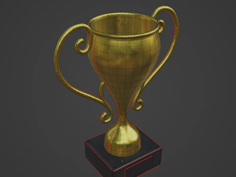 Gold Trophy Cup 04 3D Model