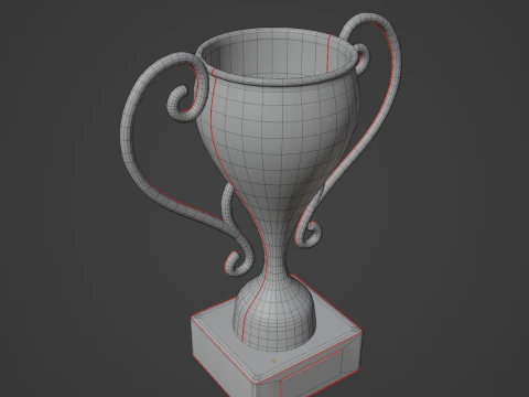 Gold Trophy Cup 04 3D Model