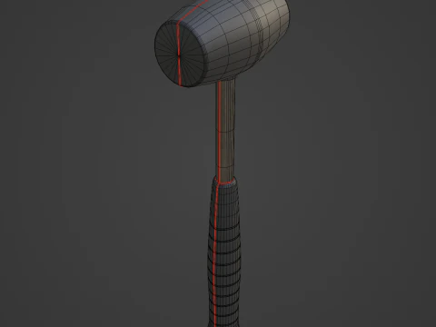 Industrial Rubber Hammer B 01 3D Model