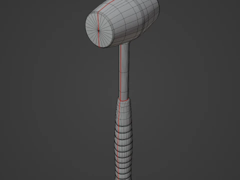 Industrial Rubber Hammer B 01 3D Model