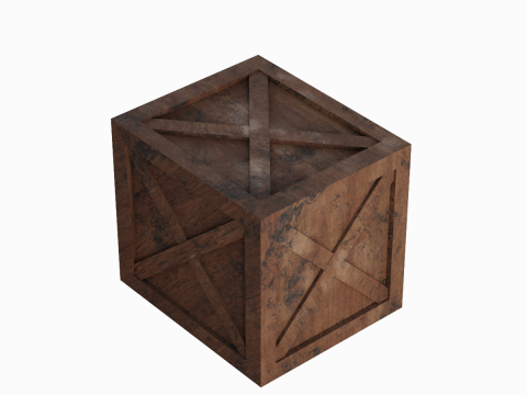 Wooden Box Crate 03 3D Model