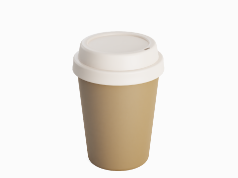 Plastic Coffee Cup 02 3D Model