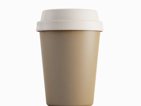 Plastic Coffee Cup 02 3D Model
