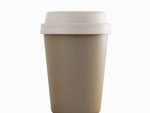 Plastic Coffee Cup 02 3D Model