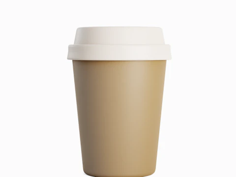 Plastic Coffee Cup 02 3D Model