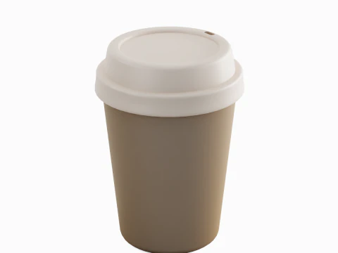 Plastic Coffee Cup 02 3D Model