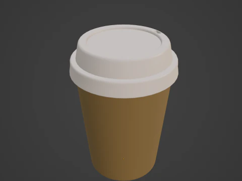 Plastic Coffee Cup 02 3D Model