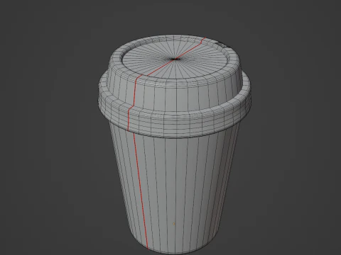 Plastic Coffee Cup 02 3D Model