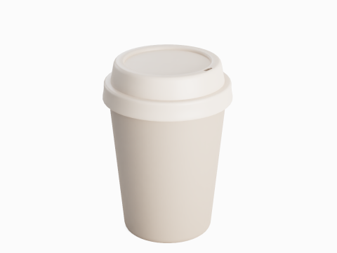 Plastic Coffee Cup 03 3D Model