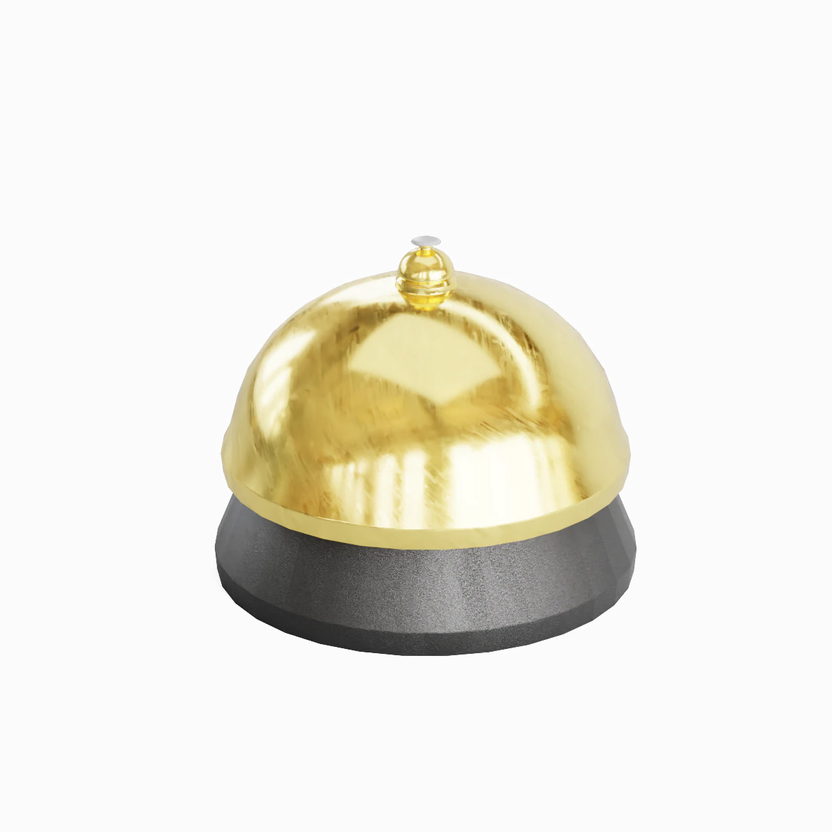 Gold Reception Bell 3D Model .c4d .max .obj .3ds .fbx .stl .blend 