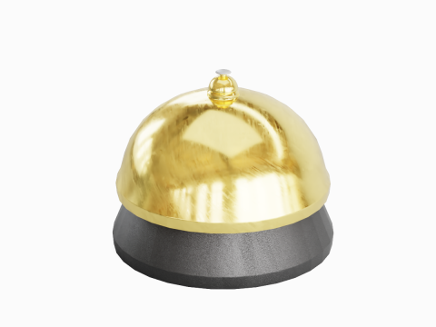 Gold Reception Bell 3D Model