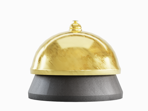 Gold Reception Bell 3D Model