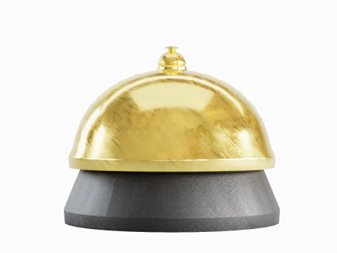 Gold Reception Bell 3D Model