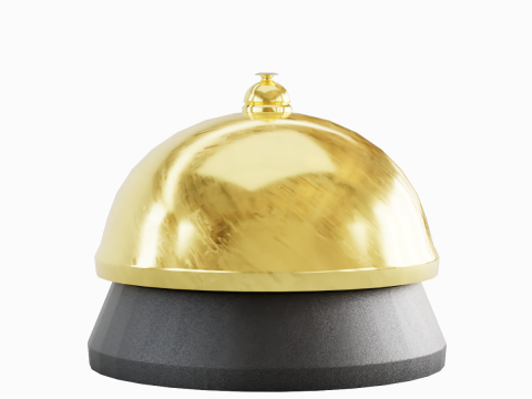 Gold Reception Bell 3D Model