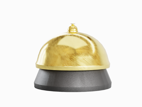 Gold Reception Bell 3D Model