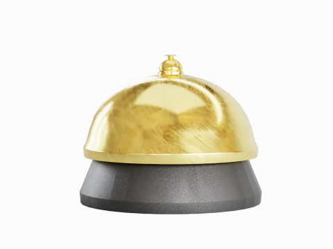 Gold Reception Bell 3D Model