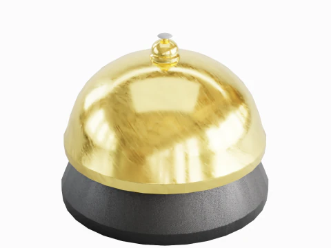 Gold Reception Bell 3D Model
