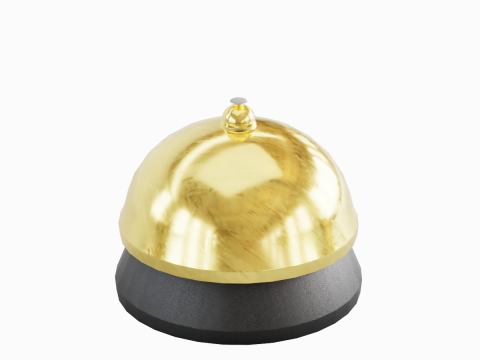 Gold Reception Bell 3D Model